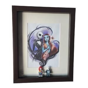LEGO 71024 JACK SKELLINGTON & SALLY MINIFIGURES framed 9x7.5